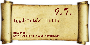 Igyártó Tilla névjegykártya